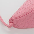 Half Moon Intrecciato Leather Shoulder Bag in Pink