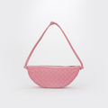 Half Moon Intrecciato Leather Shoulder Bag in Pink