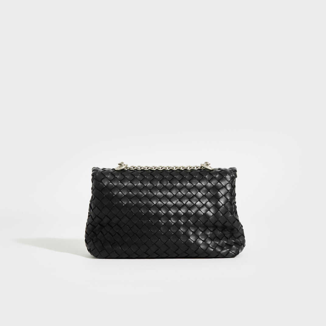 Intrecciato Baby Olimpia Shoulder Bag in Black