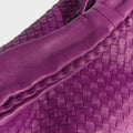 Intrecciato Leather Shoulder Bag in Purple