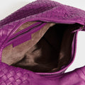 Intrecciato Leather Shoulder Bag in Purple