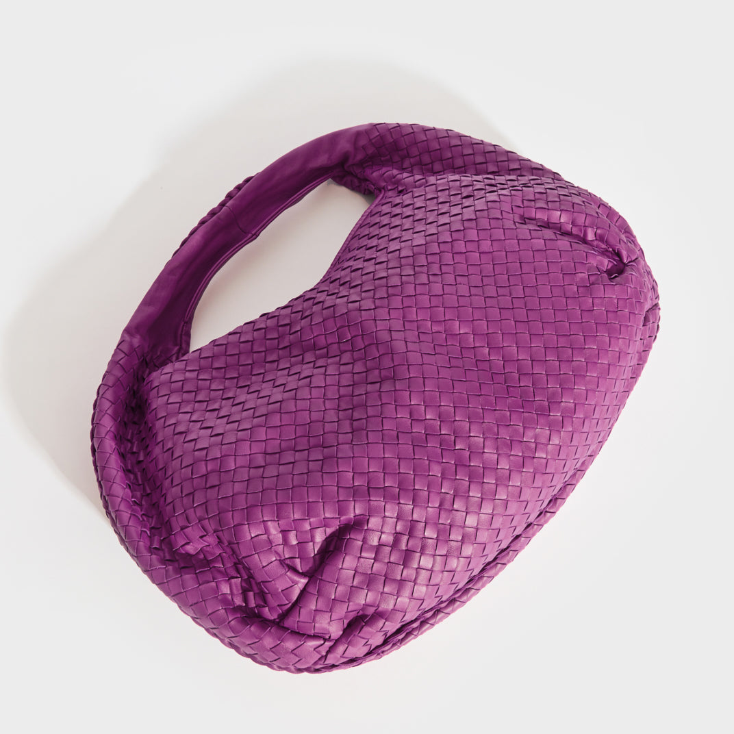 BOTTEGA VENETA Intrecciato Leather Shoulder Bag in Purple