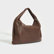 Load image into Gallery viewer, BOTTEGA VENETA Large Hobo Intrecciato Leather Shoulder Bag in Dark Brown