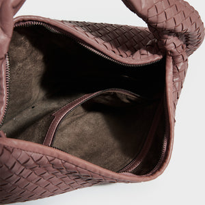 BOTTEGA VENETA Large Hobo Intrecciato Leather Shoulder Bag in Mauve