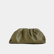 Load image into Gallery viewer, Back of BOTTEGA VENETA Large Pouch in Mustard Leather