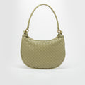 Medium Gemelli Intrecciato Leather Shoulder Bag in Travertine