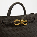 Small Andiamo Intrecciato Leather Bag in Fondant