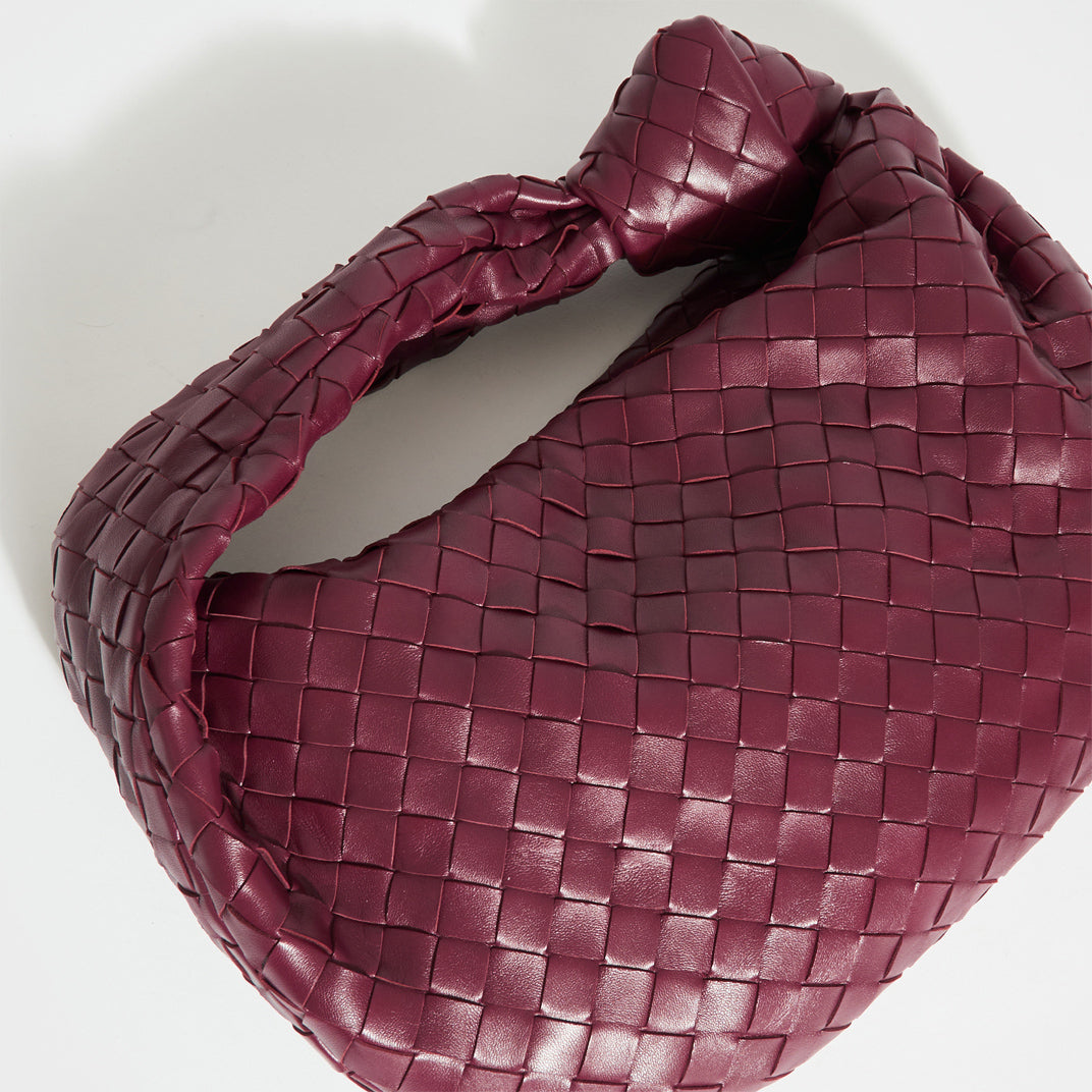 Teen Jodie Intrecciato Leather Bag in Bordeaux