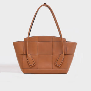 BOTTEGA VENETA Arco Large Intrecciato Leather Tote Bag in Wood [ReSale]