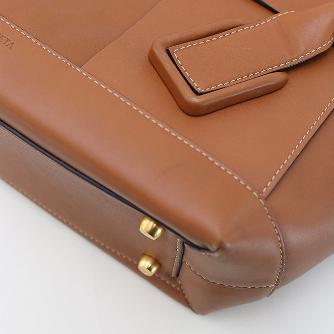 BOTTEGA VENETA Arco Large Intrecciato Leather Tote Bag in Wood [ReSale]