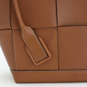 BOTTEGA VENETA Arco Large Intrecciato Leather Tote Bag in Wood [ReSale]