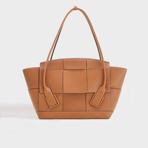 BOTTEGA VENETA Arco Large Intrecciato Leather Tote Bag in Wood [ReSale]