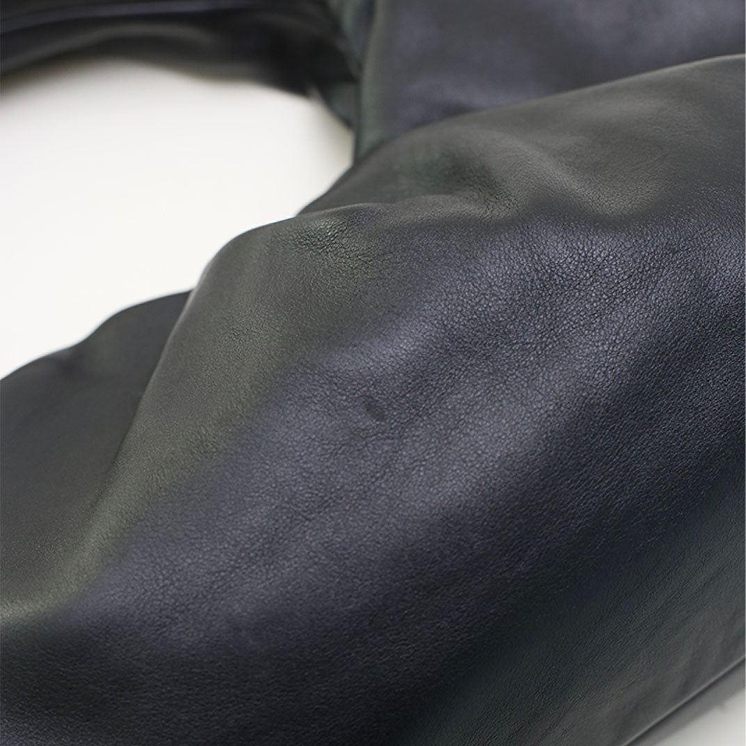 BOTTEGA VENETA Medium Shoulder Pouch Leather Bag in Black [ReSale]