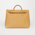 Medium Andiamo Intrecciato Leather Bag in Dark Praline