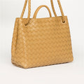Medium Andiamo Intrecciato Leather Bag in Dark Praline