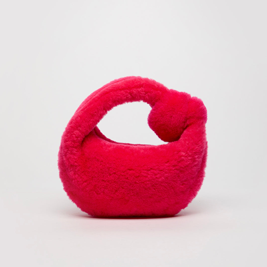 Mini Jodie Bag in Hot Pink Shearling