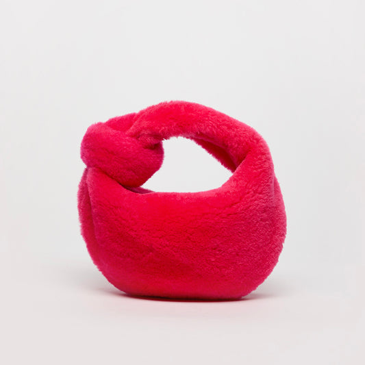 Mini Jodie Bag in Hot Pink Shearling