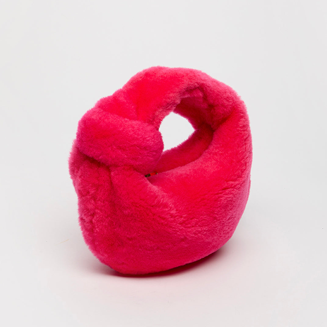 Mini Jodie Bag in Hot Pink Shearling