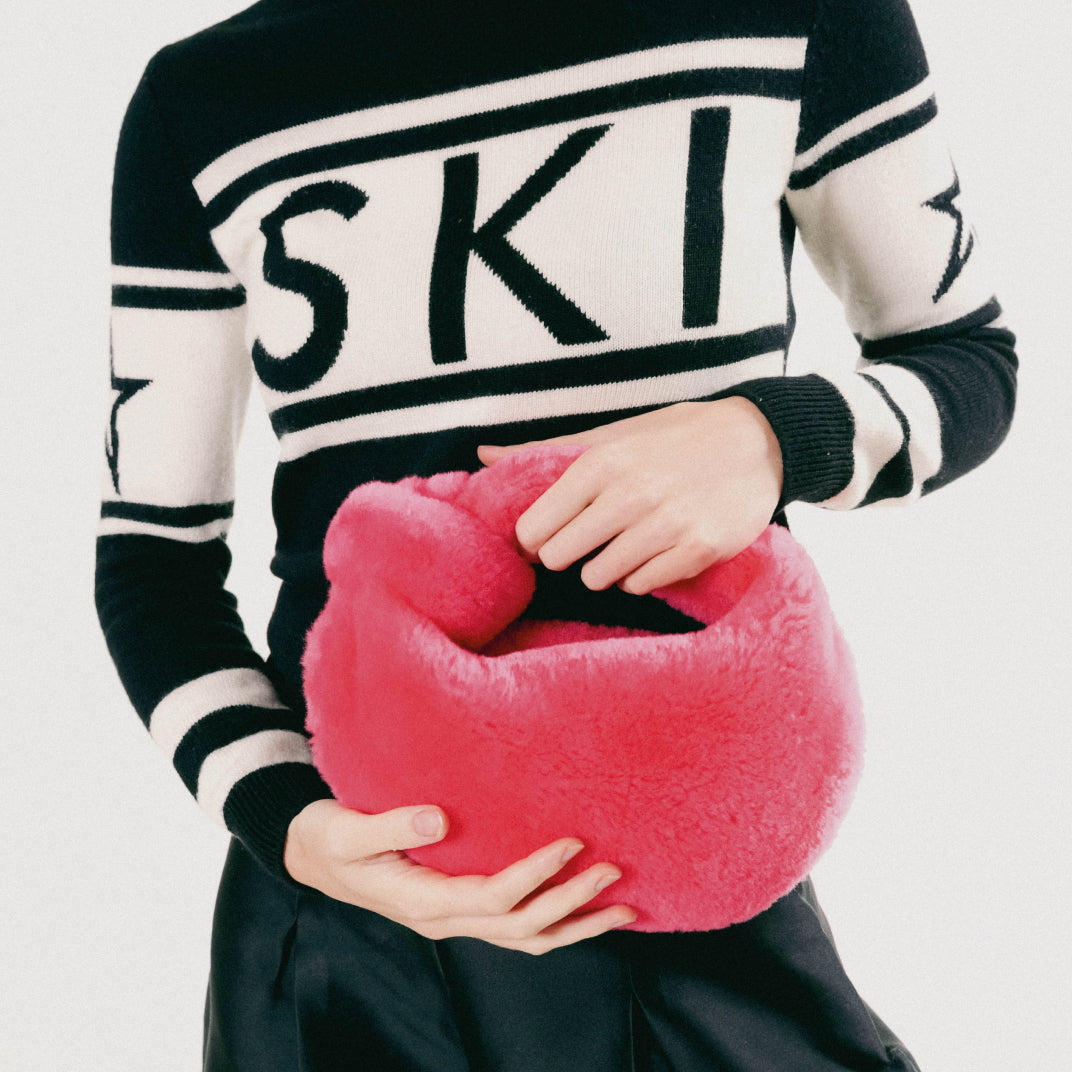 Mini Jodie Bag in Hot Pink Shearling