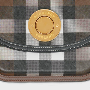 BURBERRY Check and Leather Small Elizabeth Bag in Dark Birch Brown [Resale]