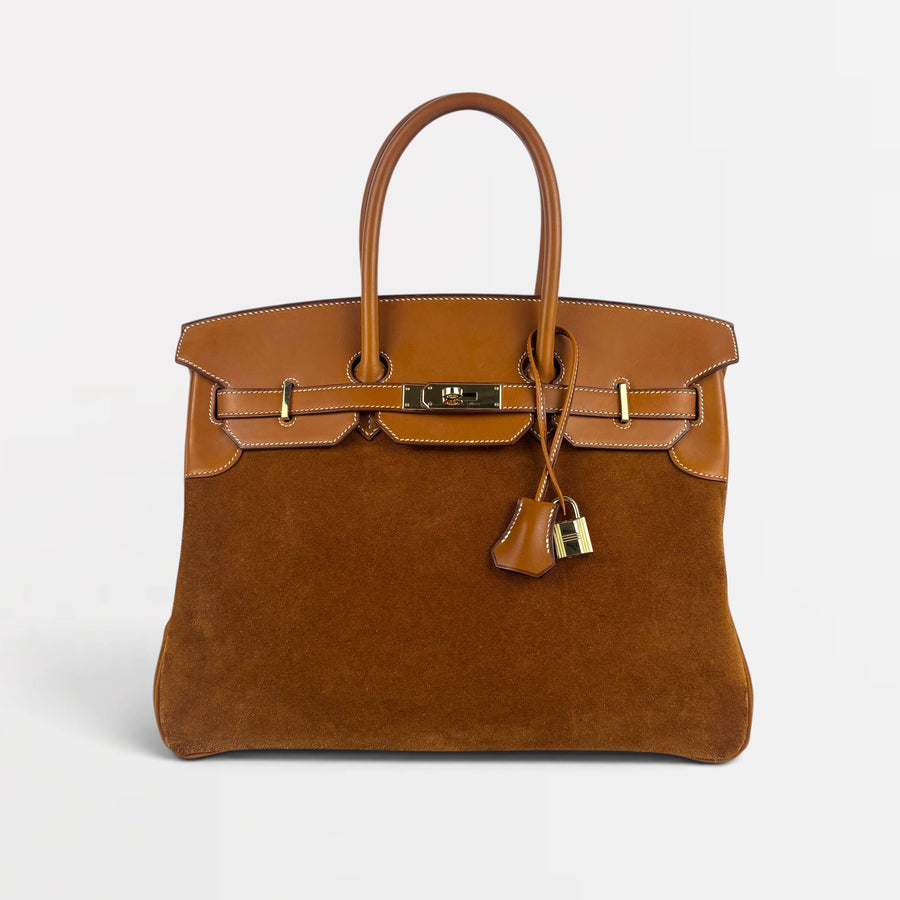 Birkin 35 in Grizzly Barenia Suede [ReSale]