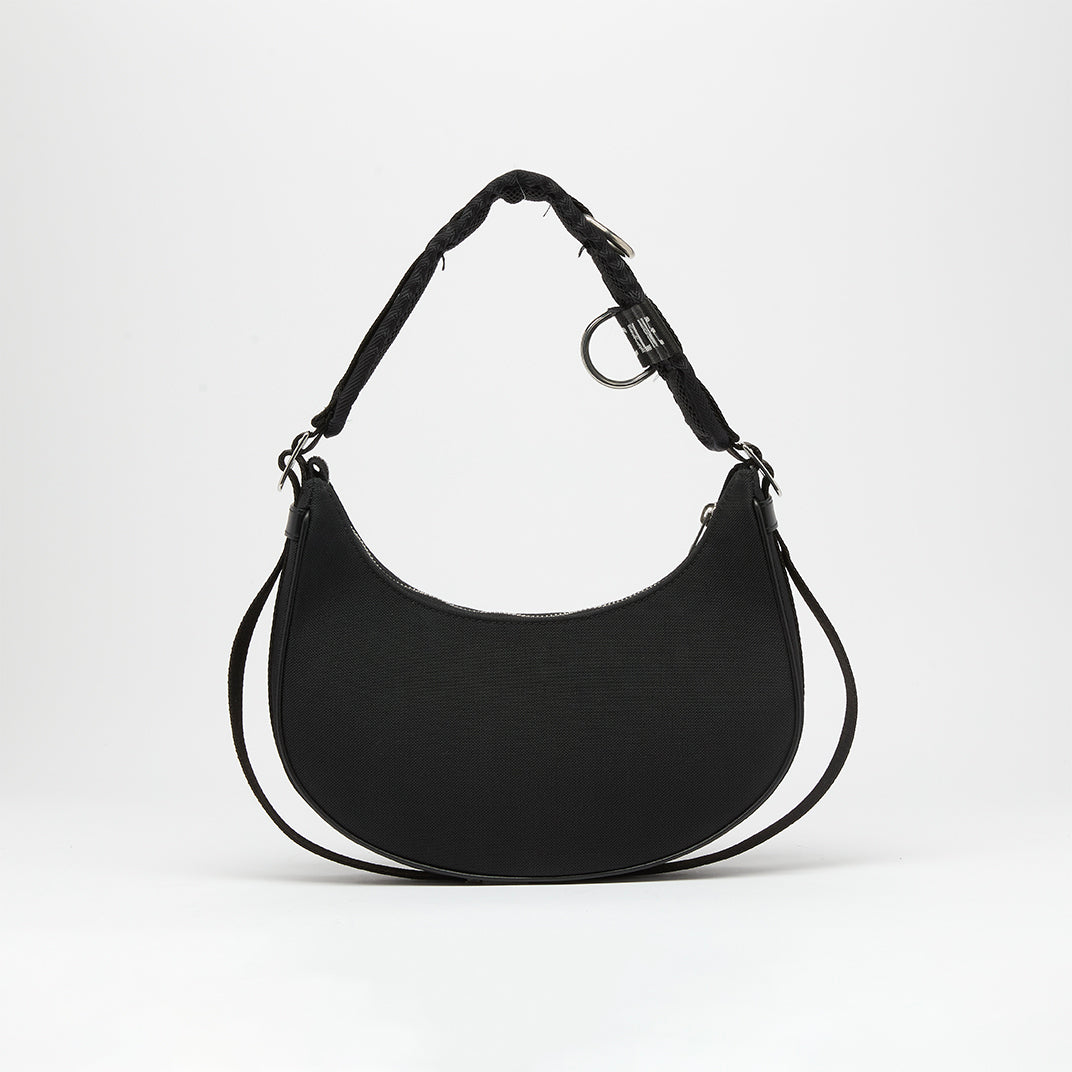 Ava Trekking Shoulder Bag in Black Canvas
