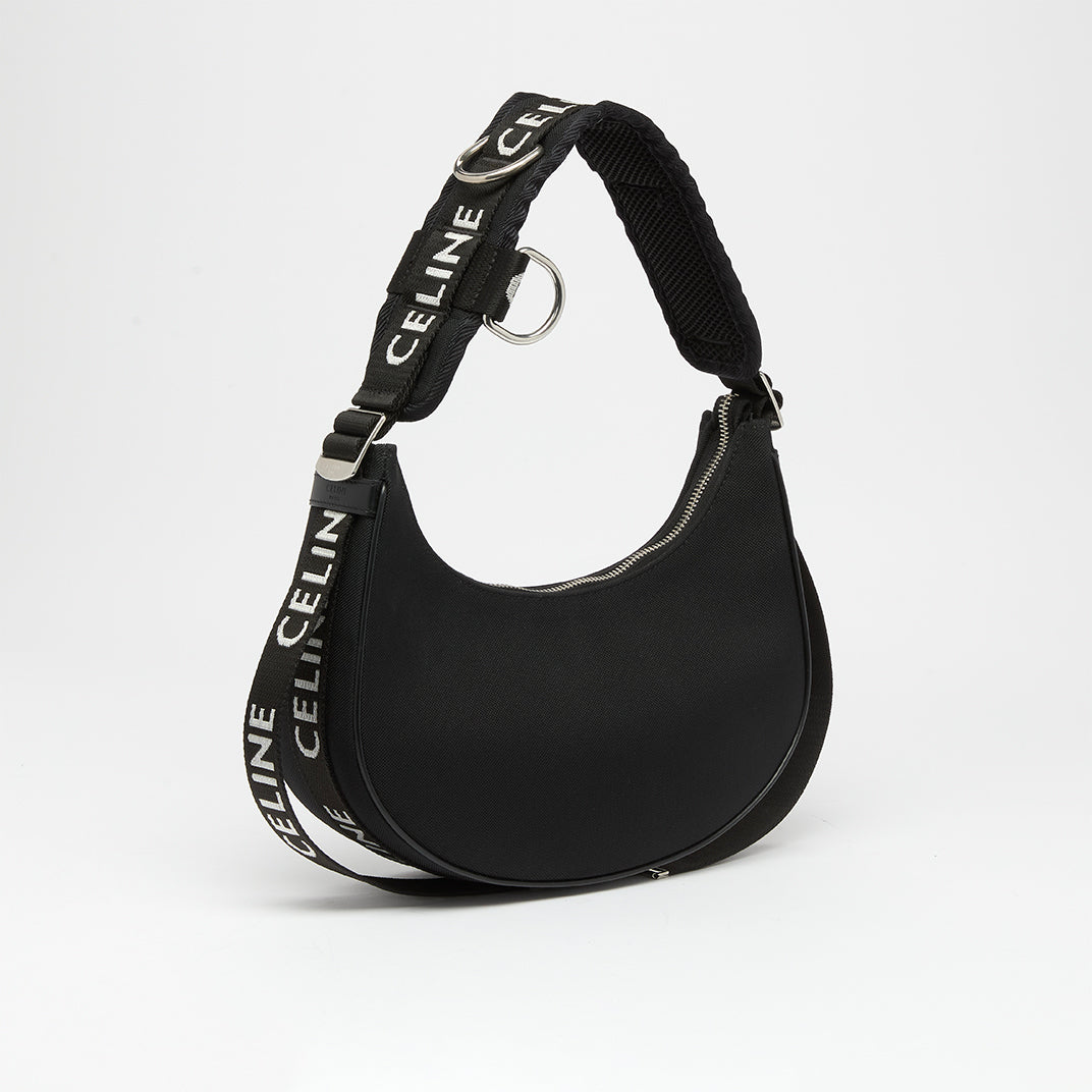 Ava Trekking Shoulder Bag in Black Canvas