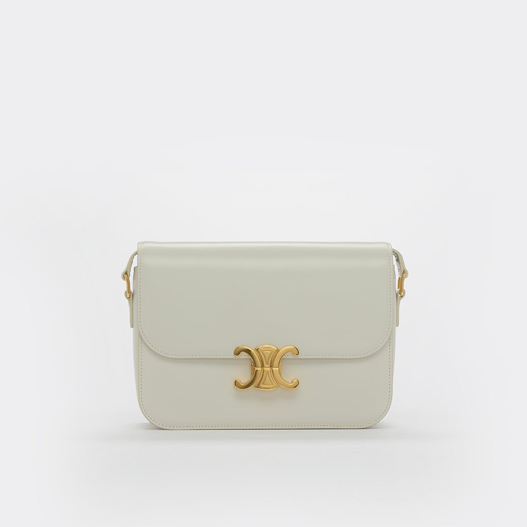 Medium Classique Triomphe Shoulder Bag in White