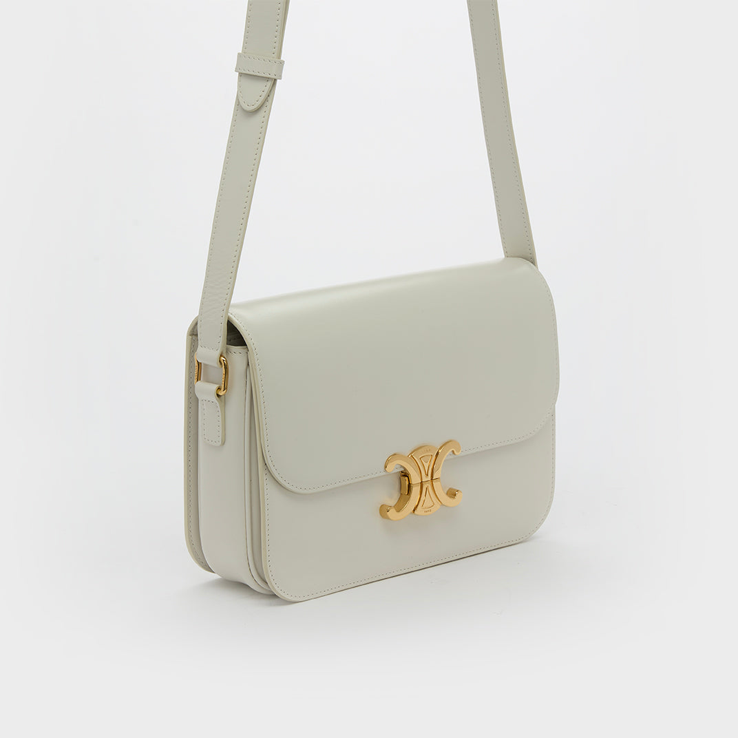 Medium Classique Triomphe Shoulder Bag in White