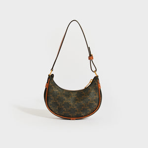 CELINE Mini Ava Triomphe Canvas Shoulder Bag in Brown