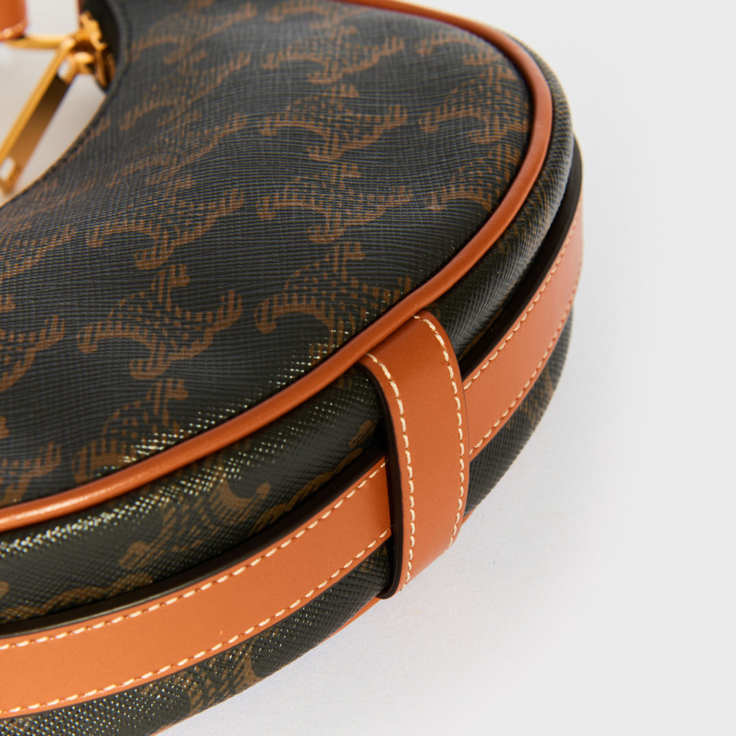 Mini Ava Triomphe Canvas Shoulder Bag in Brown