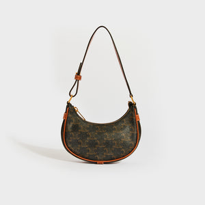 CELINE Mini Ava Triomphe Canvas Shoulder Bag in Brown