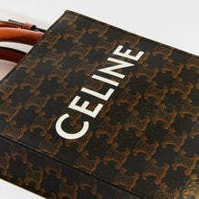 Load image into Gallery viewer, CELINE Mini Vertical Triomphe Cabas Tote in Brown Canvas