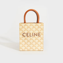 Load image into Gallery viewer, CELINE Mini Vertical Triomphe Cabas Tote in White Canvas