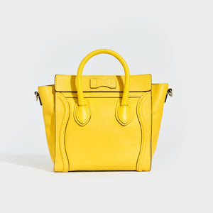 CELINE Nano Luggage Handbag in Yellow