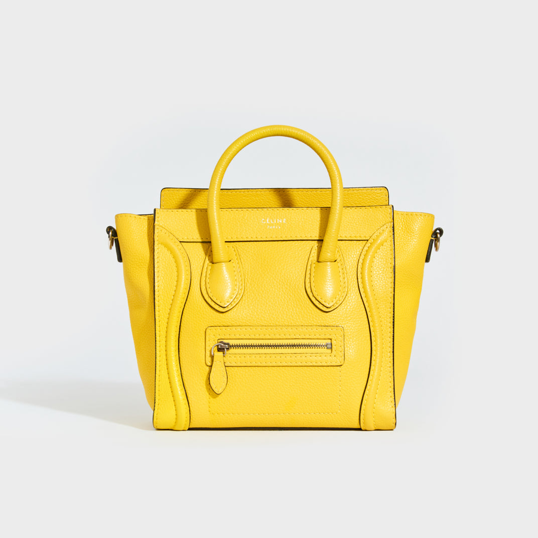 CELINE Nano Luggage Handbag in Yellow | COCOON