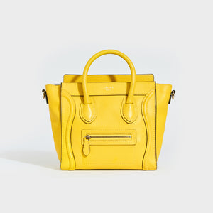 CELINE Nano Luggage Handbag in Yellow