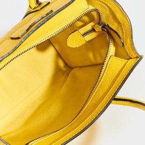 CELINE Nano Luggage Handbag in Yellow