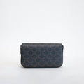 Small Triomphe Claude Shoulder Bag in Brown Canvas