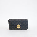 Small Triomphe Claude Shoulder Bag in Brown Canvas