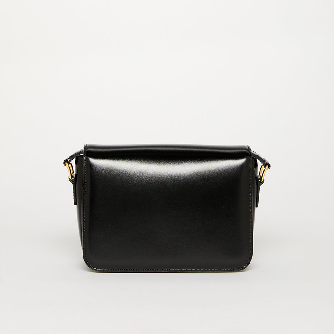 Teen Triomphe Bag in Black Shiny Calfskin