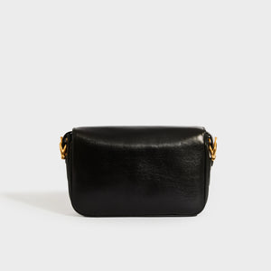 CELINE Vintage Horse Carriage Leather Shoulder Bag in Black