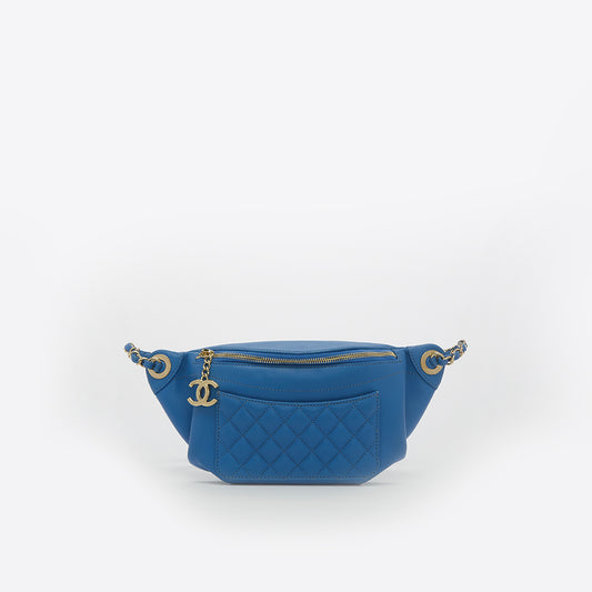 Bi Classic Belt Bag in Blue Quilted Lambskin 2019