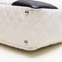 Load image into Gallery viewer, CHANEL Cambon Ligne Bowler Bag in Quilted White Leather 2004-2005 [ReSale]