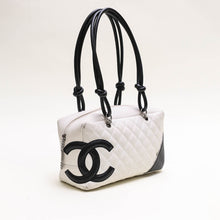 Load image into Gallery viewer, CHANEL Cambon Ligne Bowler Bag in Quilted White Leather 2004-2005 [ReSale]