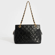 Load image into Gallery viewer, CHANEL Caviar Diamond Quilted CC Tote with Gold Hardware 2003 - 2004 [Resale]