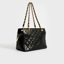 Load image into Gallery viewer, CHANEL Caviar Diamond Quilted CC Tote with Gold Hardware 2003 - 2004 [Resale]