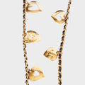 Heart Charms Mini Flap Bag in Black Calfskin