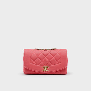 CHANEL Diana Single Flap Shoulder Bag in Coral Jersey 2014-2015