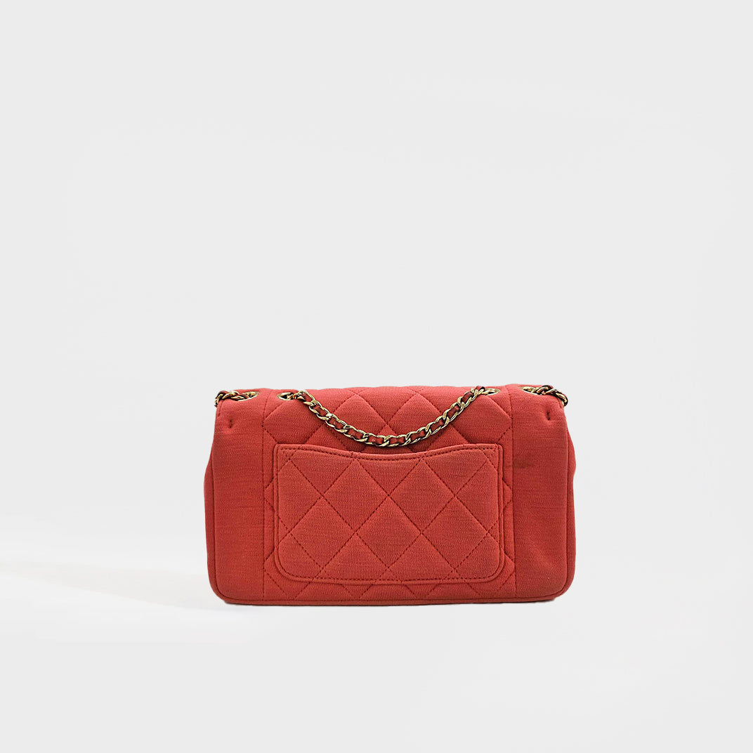 Rare Diana Single Flap Shoulder Bag in Coral Jersey 2014-2015 [ReSale]